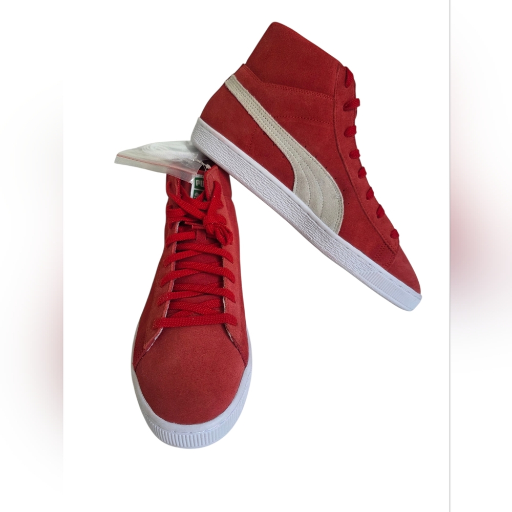 Puma Suede Mid 21 High Risk Red Sneakers Men's Size 12